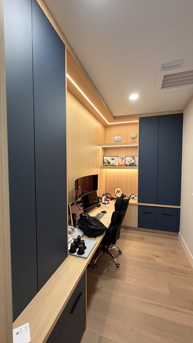 Home office with integrated cabinetry