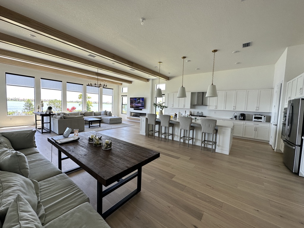 Open-plan kitchen and living spaces